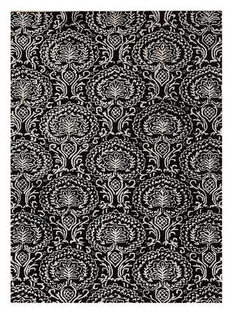 Alfombra de lana - 240 x 150 cm - blanco y negro