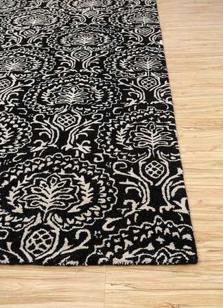 Tapis en laine - 240 x 150 cm - noir et blanc