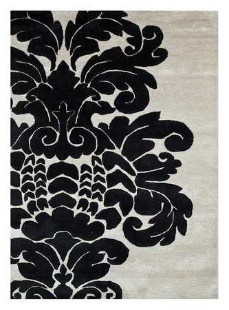 Tapis en laine - 240 x 150 cm - noir et blanc