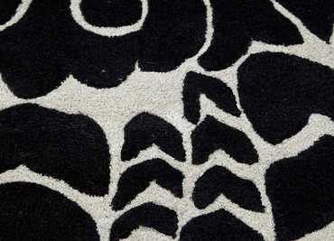 Tapis en laine - 240 x 150 cm - noir et blanc