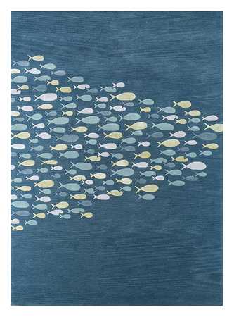 Tapis en laine - 270 x 180 cm - bleu foncé