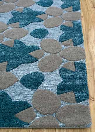 Wool Rug - 240 x 170 cm - blue