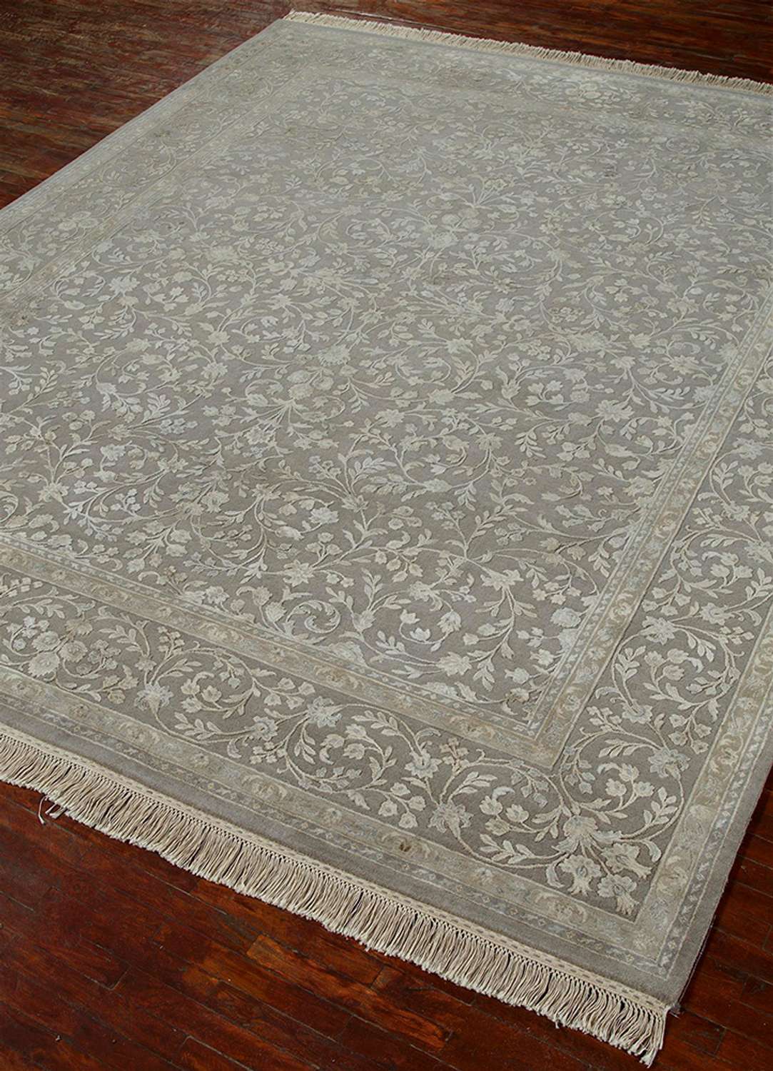 Tapis de couloir Tapis en laine - 395 x 98 cm - gris