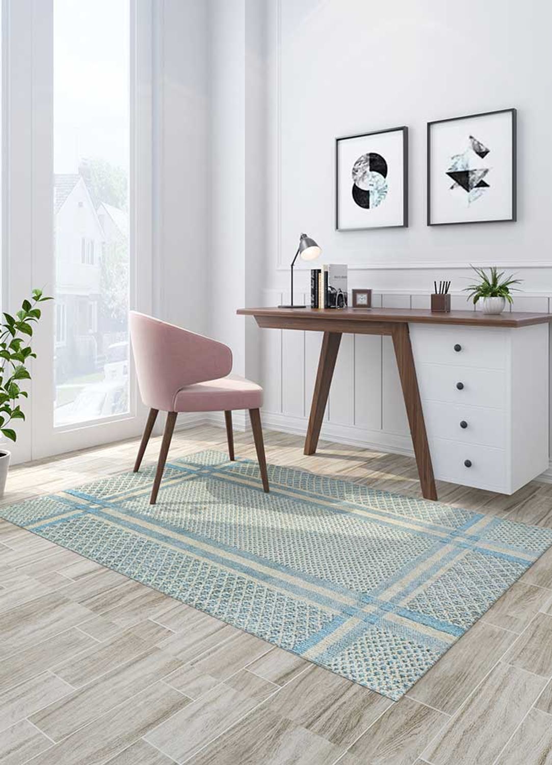 Tapis en laine - 300 x 240 cm - bleu