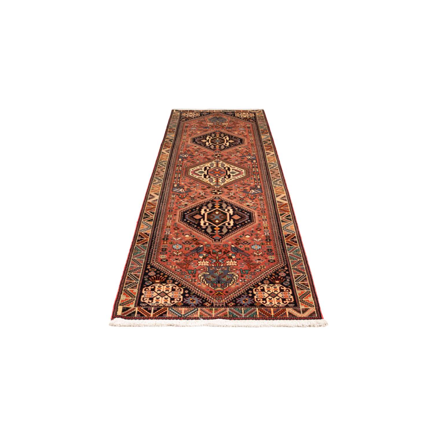 Tapis de couloir Tapis persan - Nomadic - 298 x 80 cm - rouge