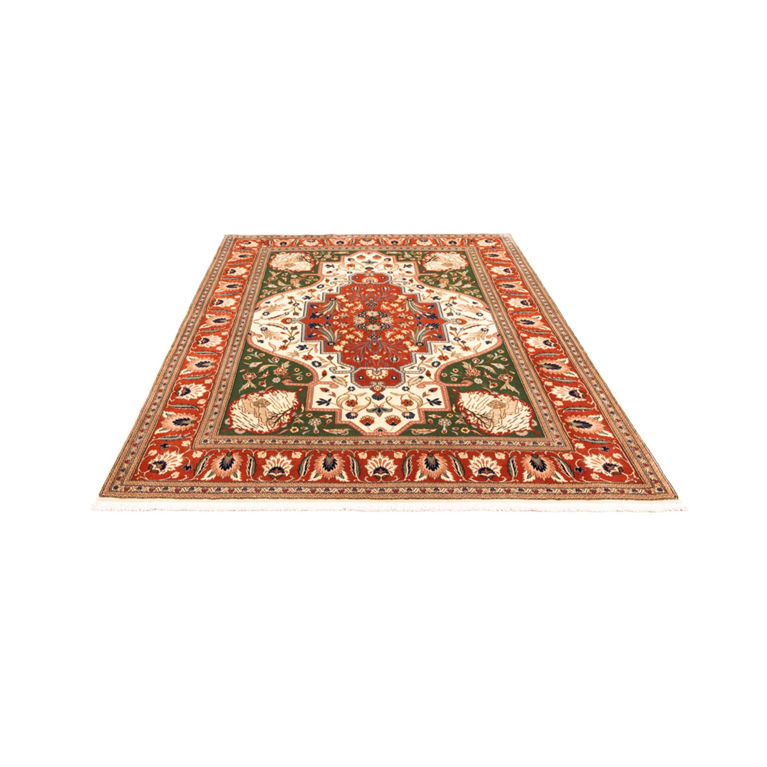 Tapis persan - Ghom - 230 x 172 cm - vert