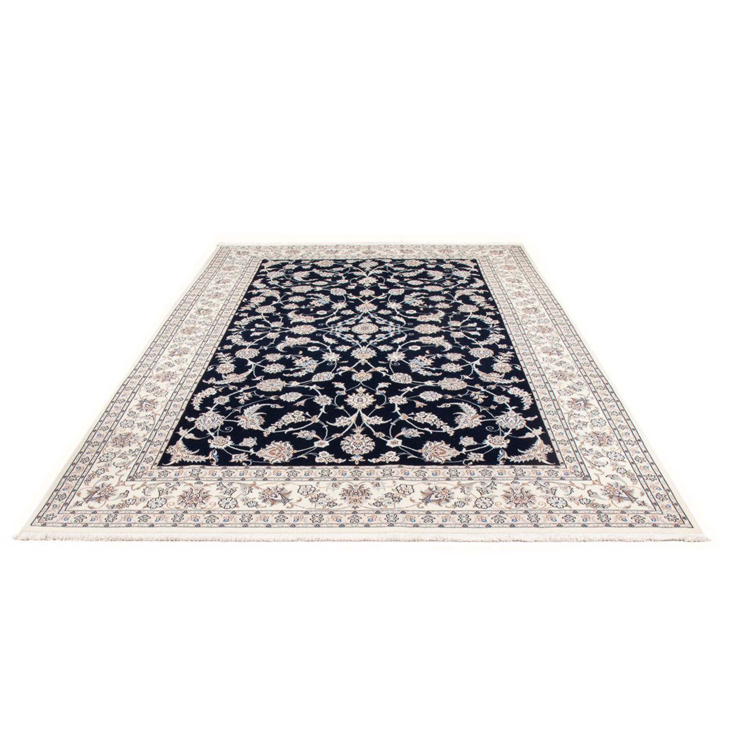 Tapis persan - Nain - 297 x 200 cm - bleu foncé