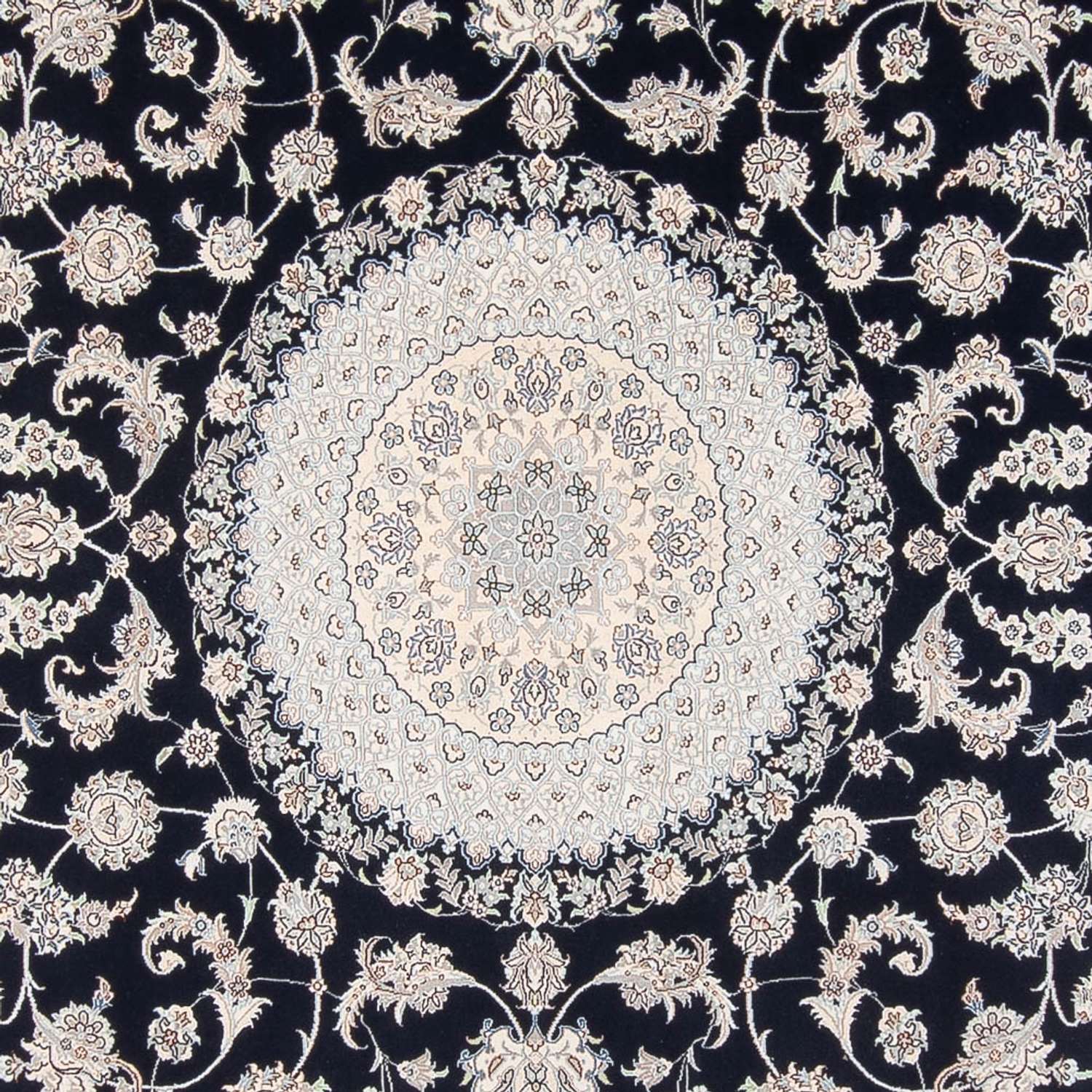 Tapis persan - Nain - 355 x 248 cm - bleu foncé