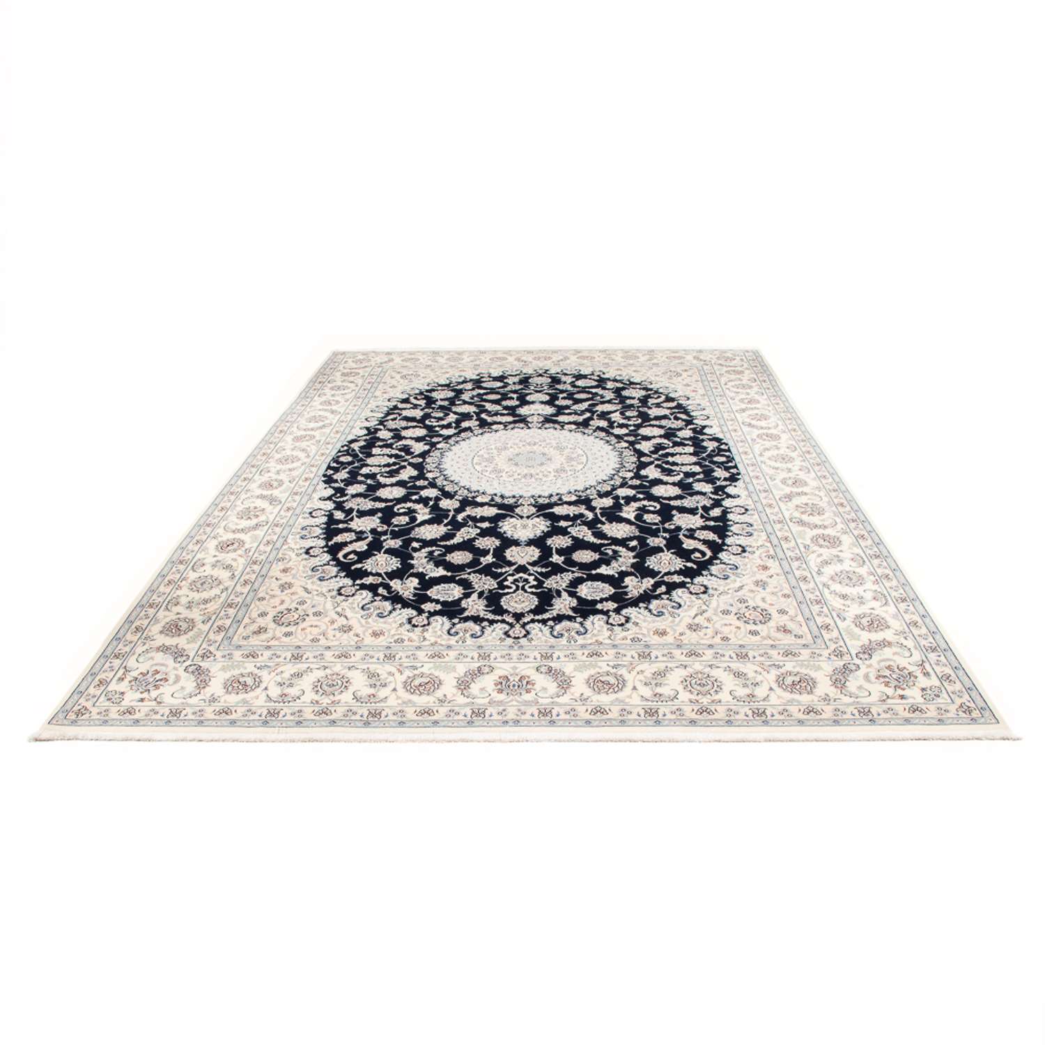 Alfombra persa - Nain - 355 x 248 cm - azul oscuro