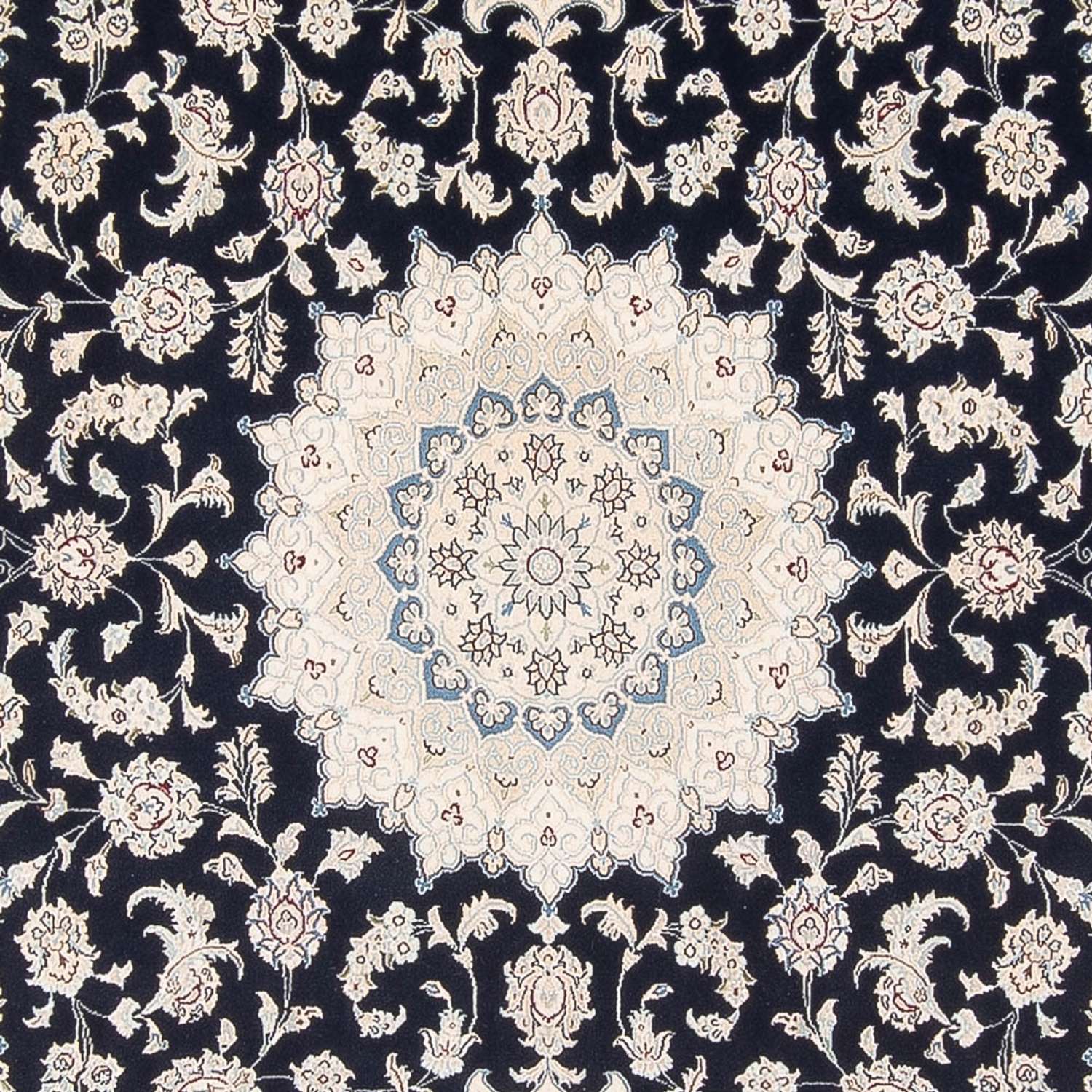 Tapis persan - Nain - 297 x 198 cm - bleu foncé