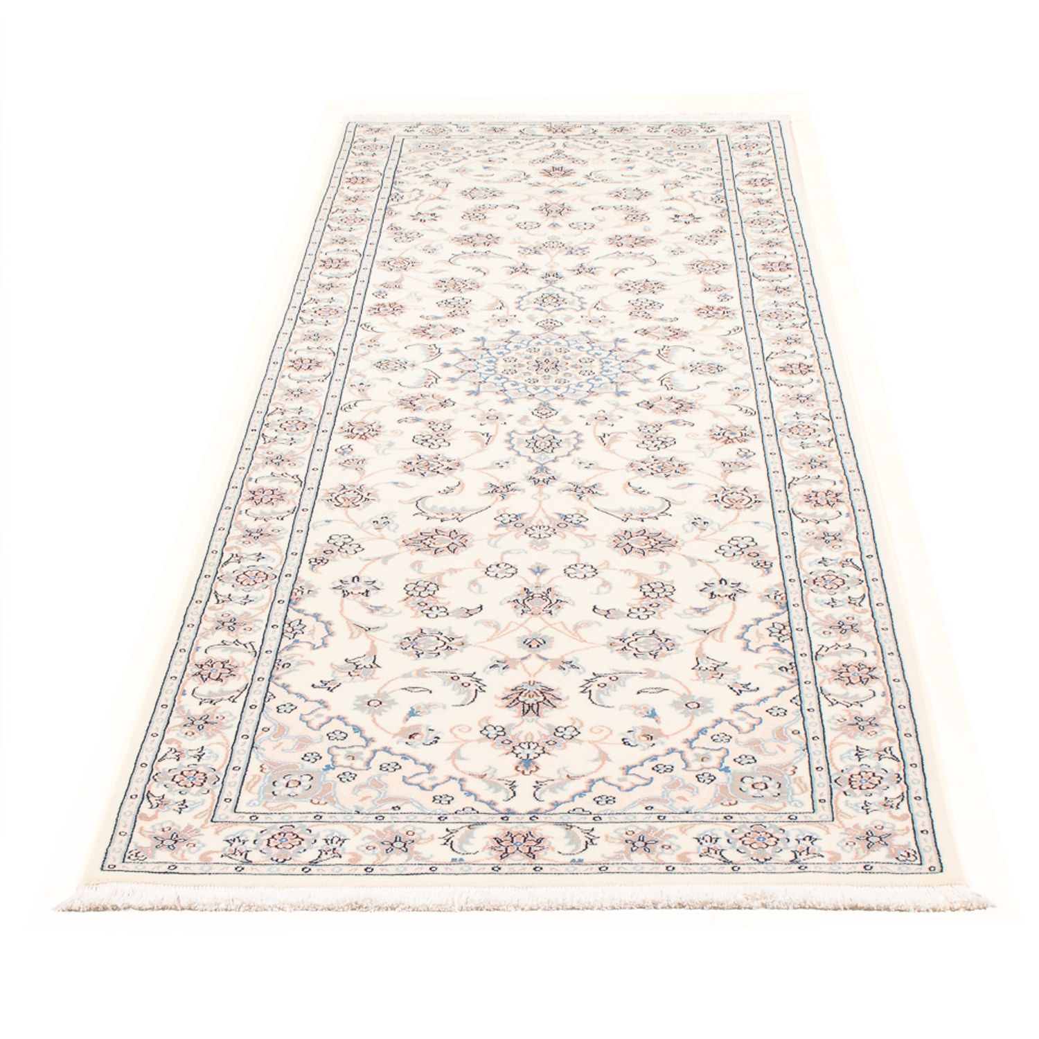 Tapis de couloir Tapis persan - Nain - Premium - 252 x 82 cm - crème