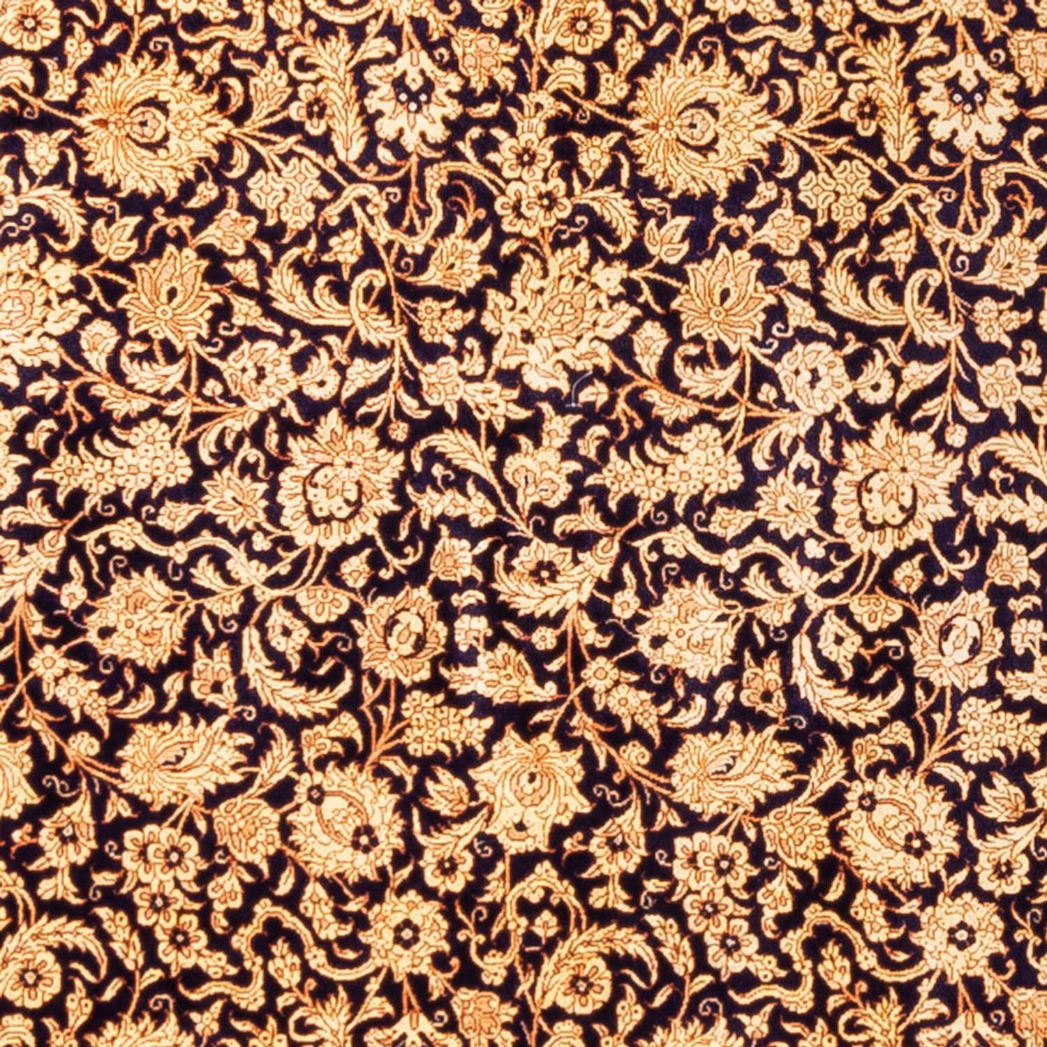 Silketæppe - Ghom Silk - Premium firkantet  - 247 x 243 cm - mørk beige