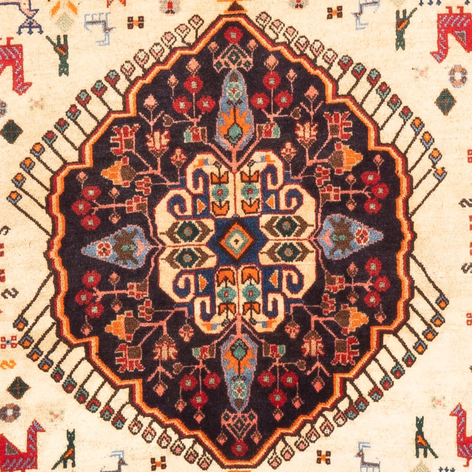 Tapis Gabbeh - Persan Kashkuli - 153 x 107 cm - crème