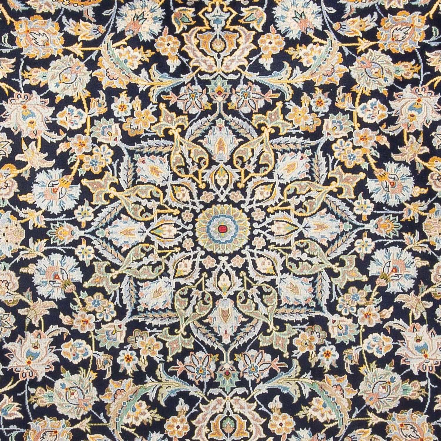Tapete persa - Keshan - 408 x 292 cm - azul escuro