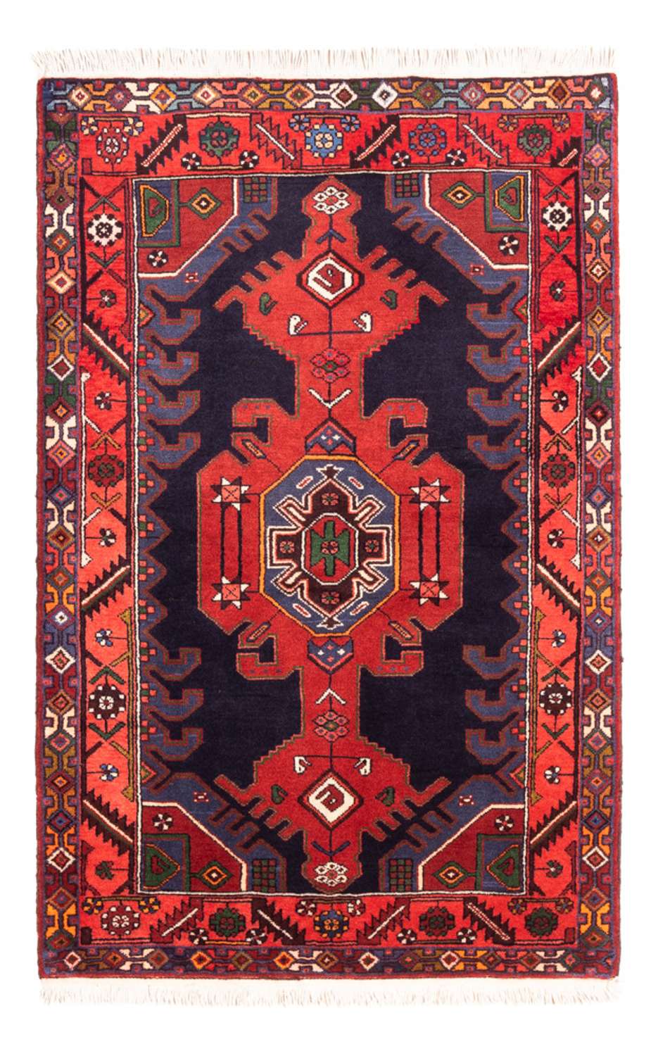 Tapis persan - Nomadic - 149 x 103 cm - bleu foncé