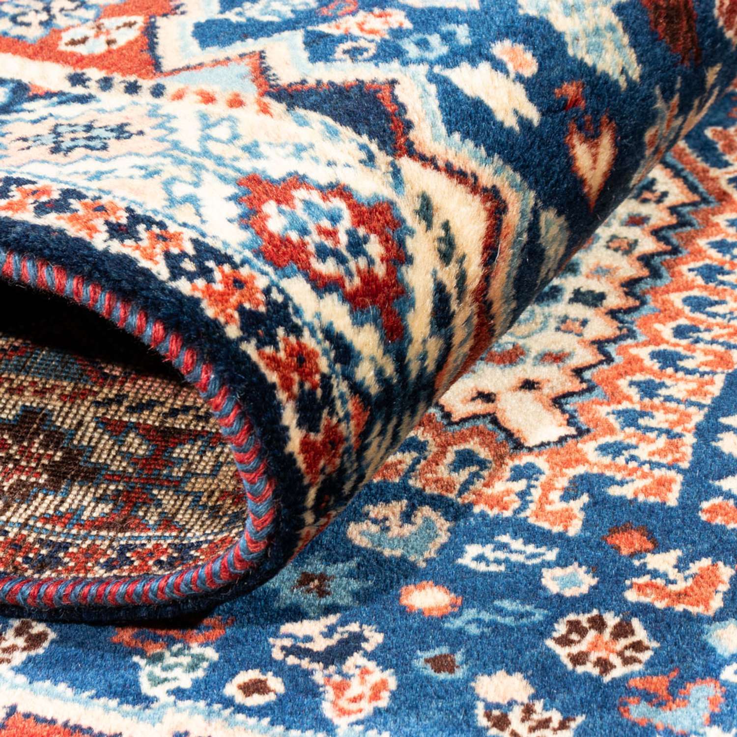 Perski dywan - Nomadyczny - 132 x 80 cm - niebieski