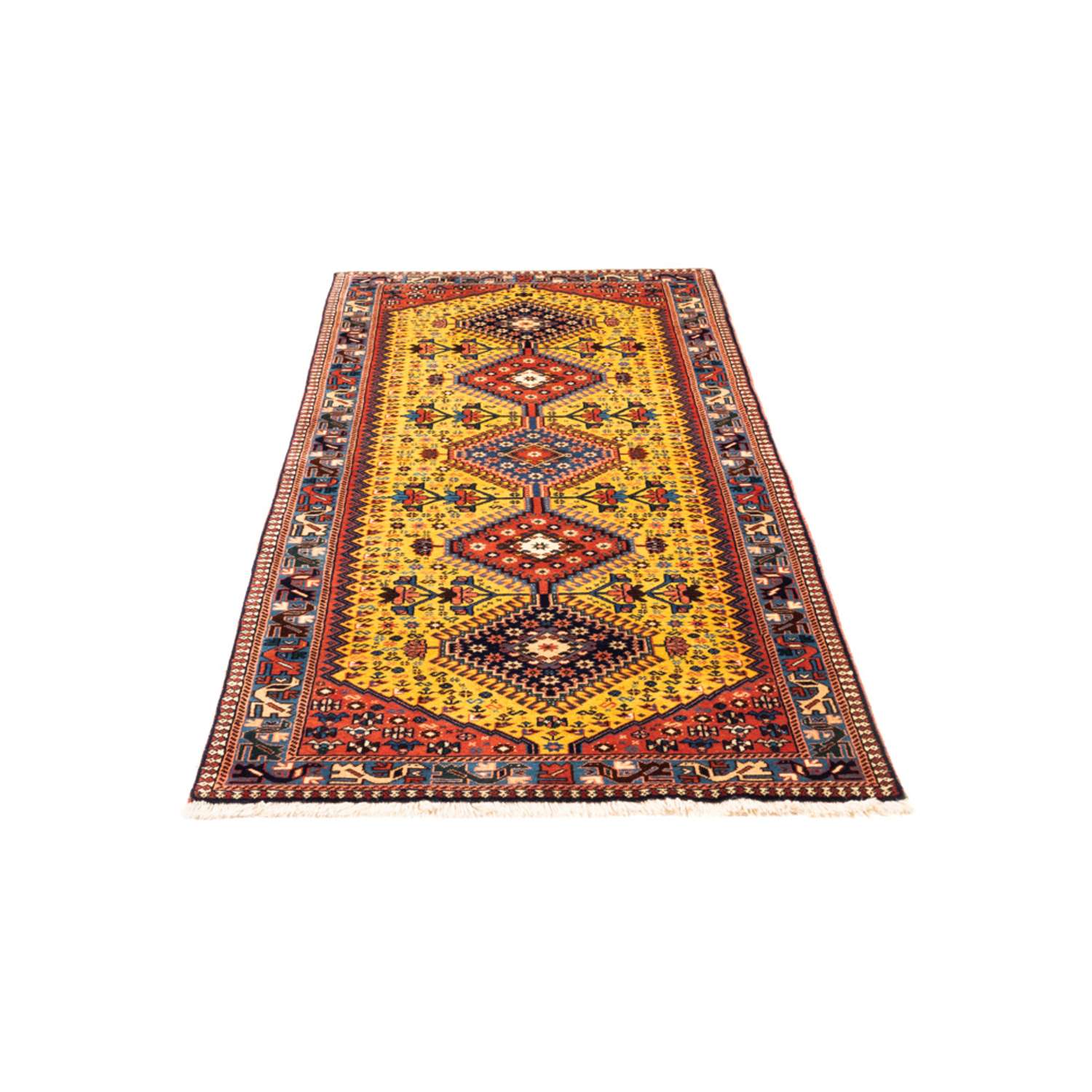 Tapis de couloir Tapis persan - Nomadic - 195 x 83 cm - jaune