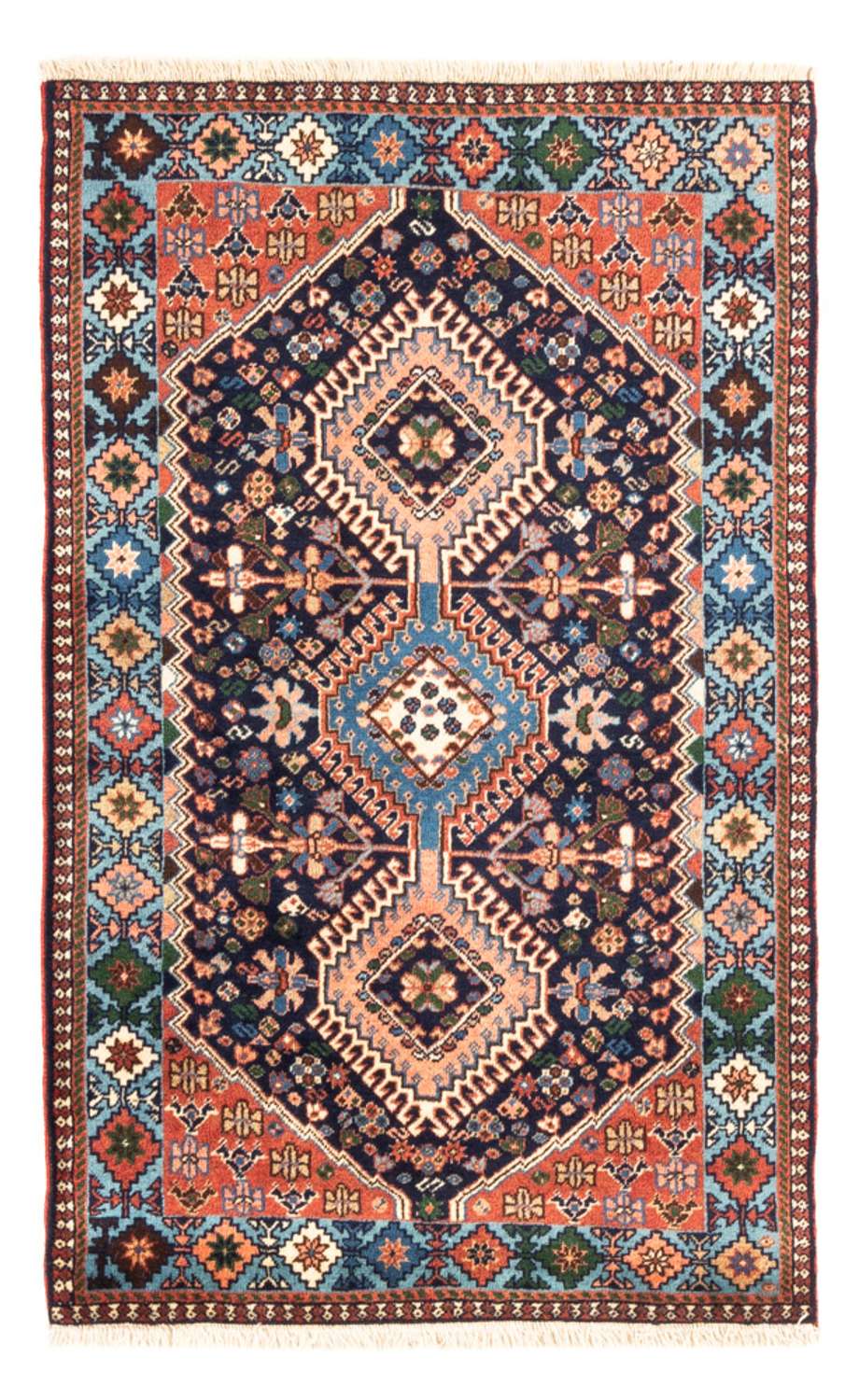 Tapis persan - Nomadic - 130 x 82 cm - bleu foncé