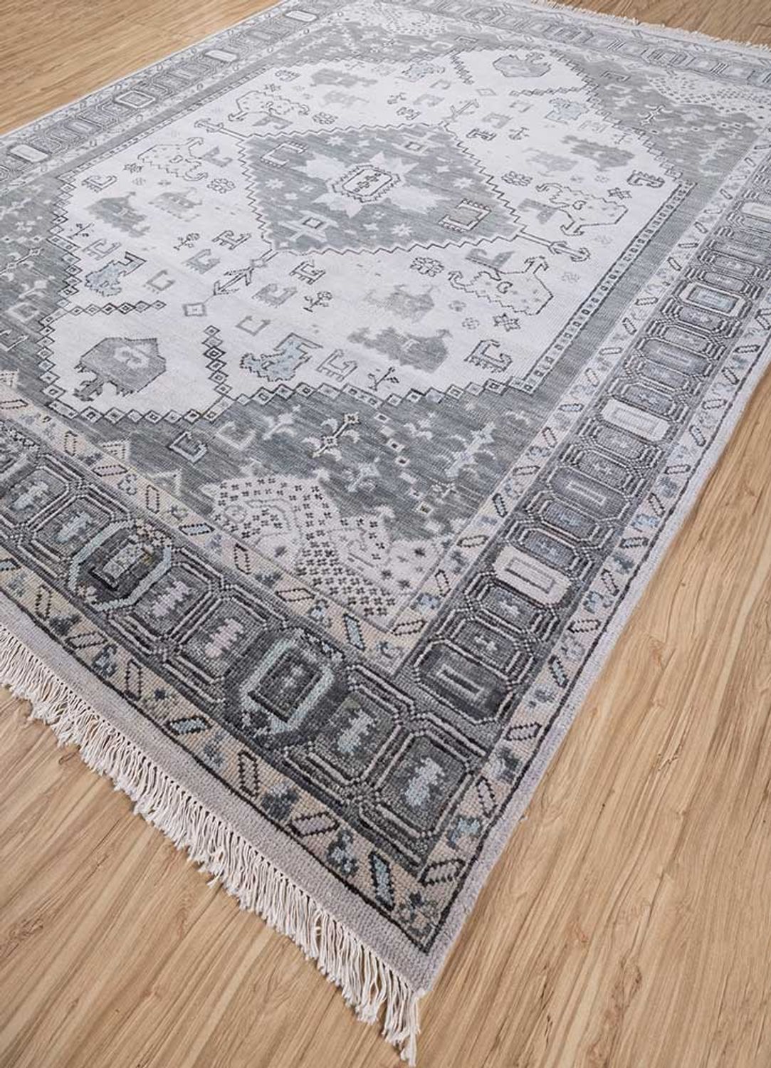 Tapis en laine - 300 x 240 cm - argent