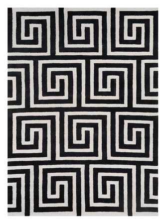 Wool Rug - 330 x 240 cm - black and white