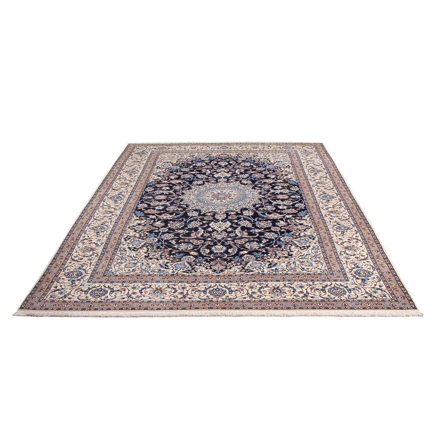 Tapis persan - Nain - Premium - 273 x 184 cm - bleu foncé