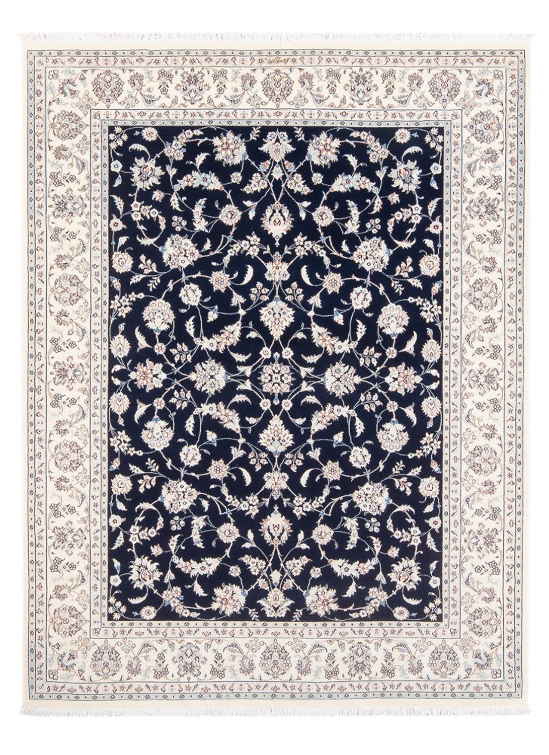 Tapis persan - Nain - Premium - 207 x 152 cm - bleu foncé