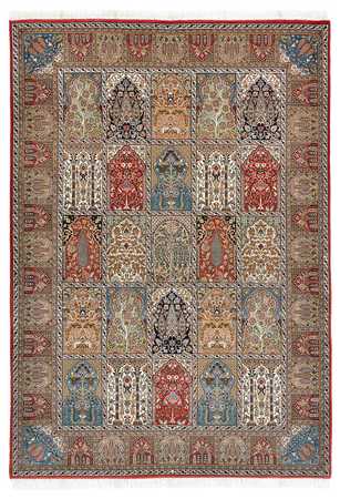 Tapete oriental - Ghom - Indus - 242 x 172 cm - bege escuro