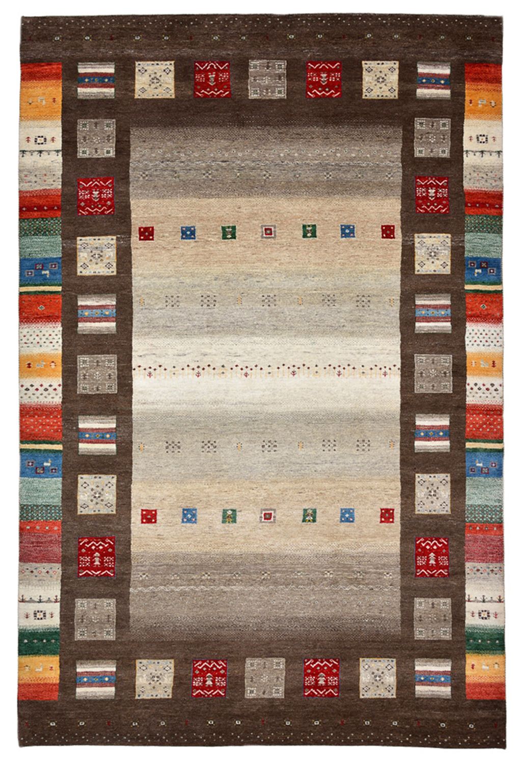 Gabbeh Rug - Loribaft Indus - 308 x 203 cm - multicolored