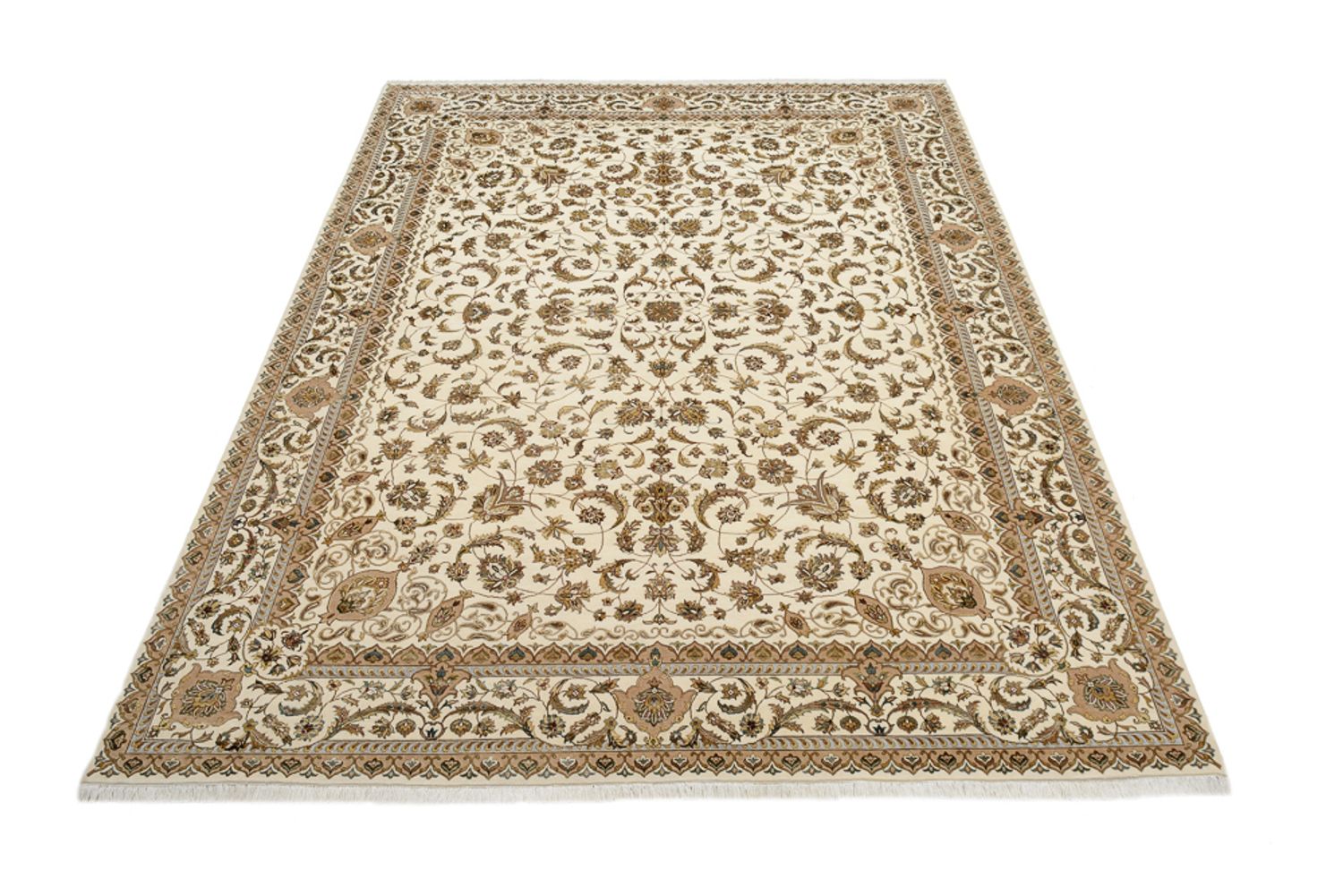 Alfombra oriental - Tabriz - 364 x 275 cm - crema