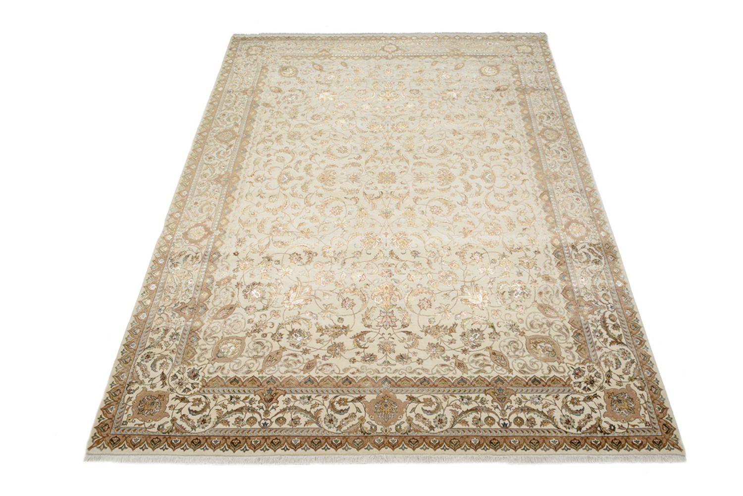 Orientalsk teppe - Tabriz - 364 x 275 cm - krem