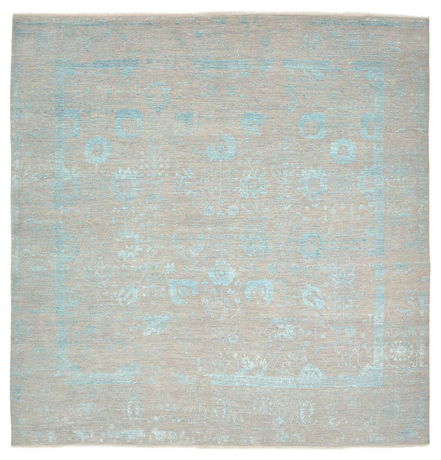 Designer Teppich quadratisch  - 301 x 301 cm - hellblau