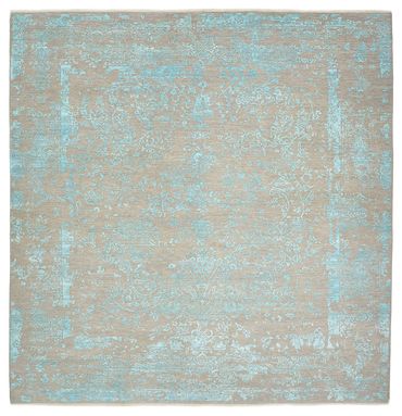 Tapis design carré  - 308 x 303 cm - bleu clair