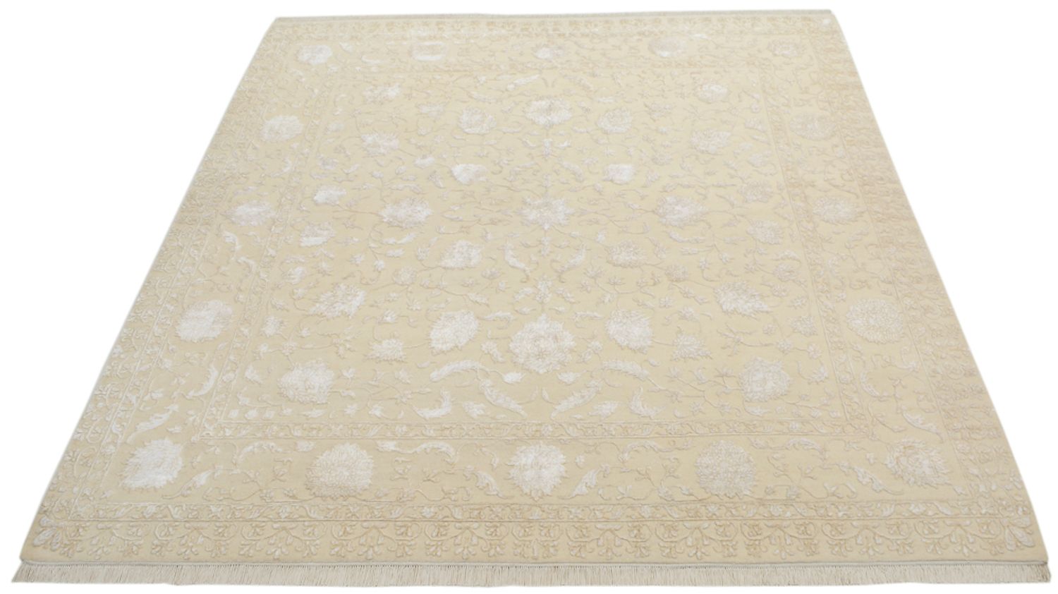 Tapis oriental carré  - 255 x 250 cm - beige clair