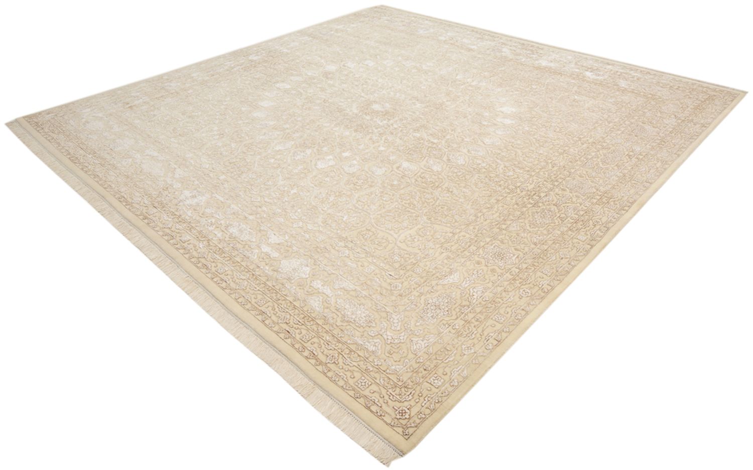 Alfombra oriental cuadrado  - 304 x 301 cm - beige oscuro