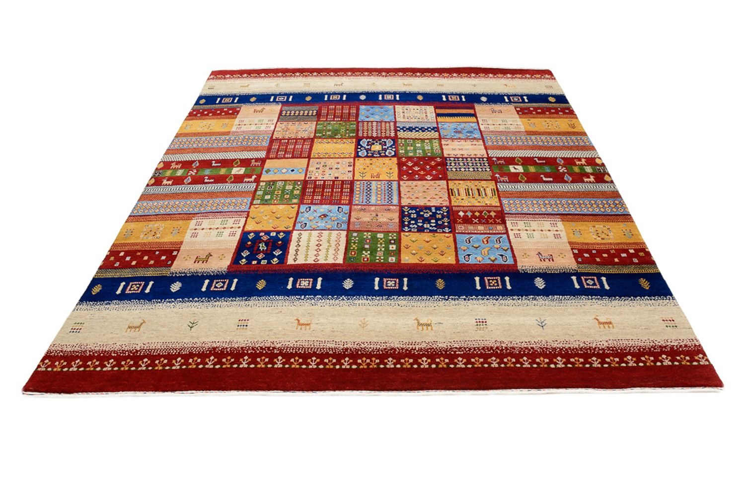 Gabbeh Teppich - Loribaft Indus - 251 x 207 cm - mehrfarbig