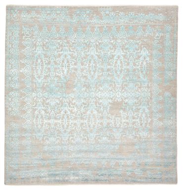 Tapis design carré  - 309 x 301 cm - bleu clair