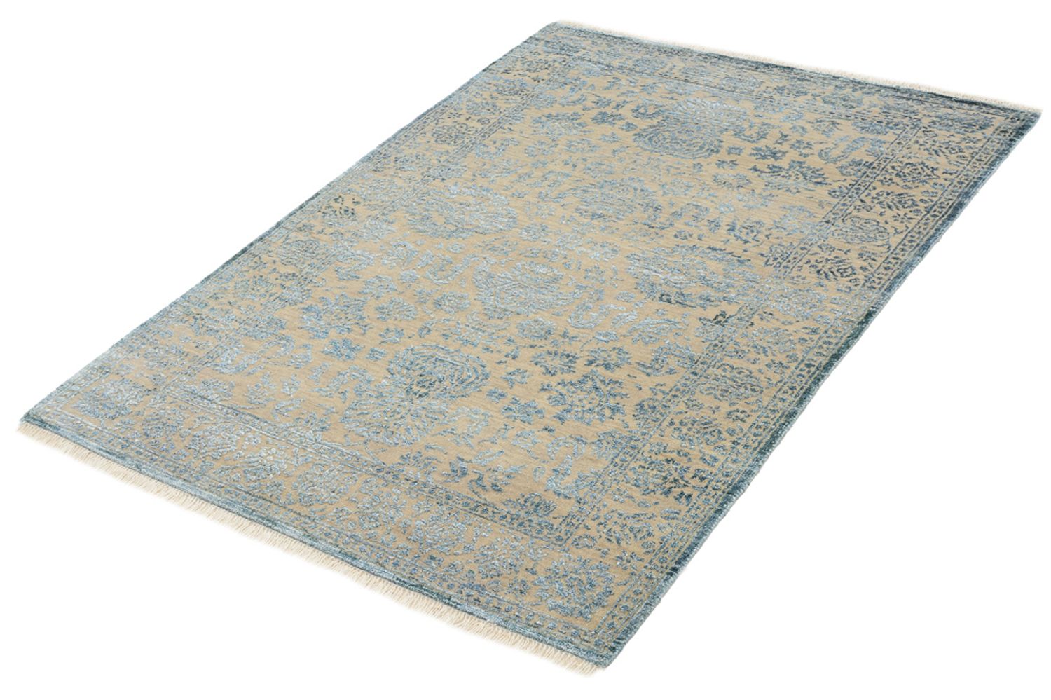 Designer Teppich - 152 x 103 cm - hellblau