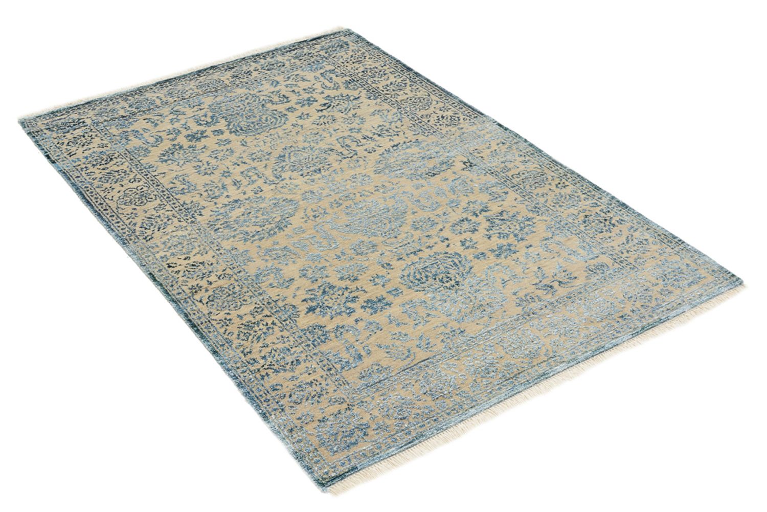 Designer Teppich - 152 x 103 cm - hellblau