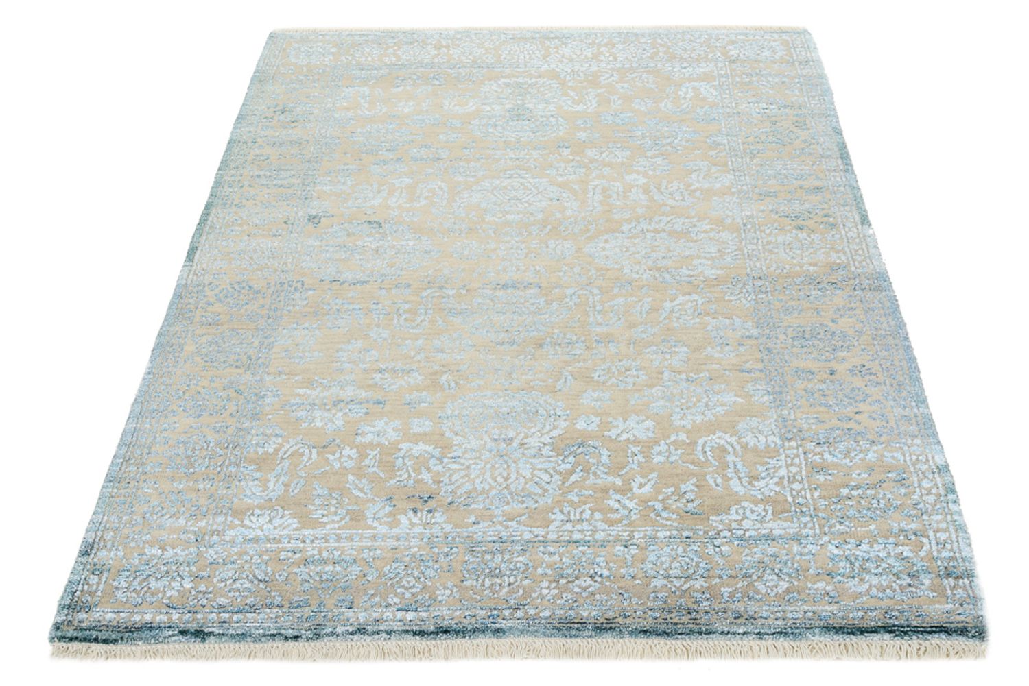 Designer Teppich - 152 x 103 cm - hellblau