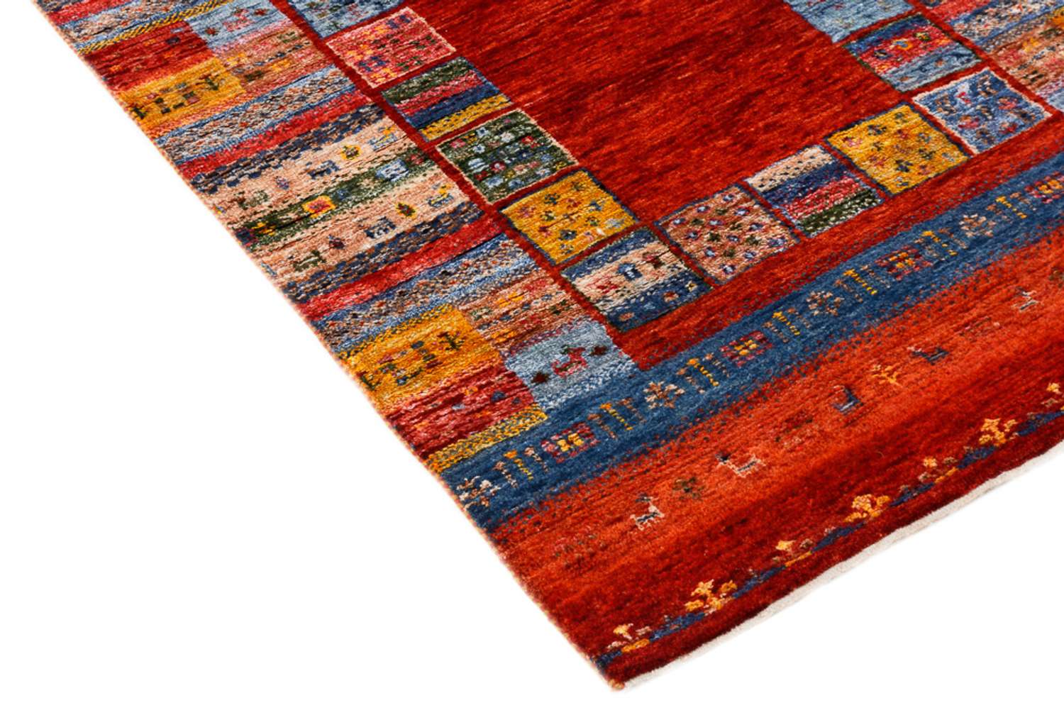 Biegacz Dywan Gabbeh - Loribaft Indus - 249 x 82 cm - wielokolorowy