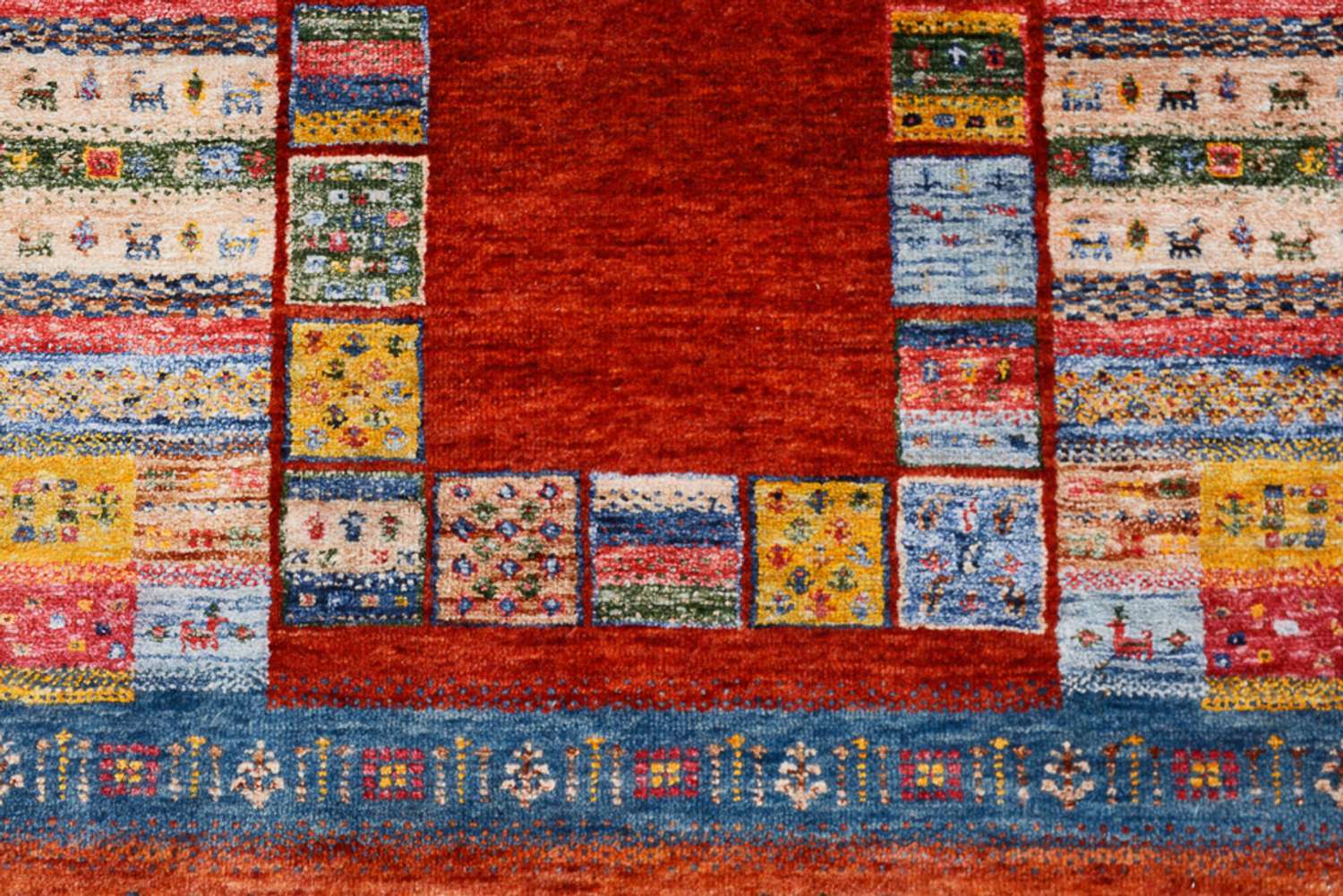 Runner Gabbeh Rug - Loribaft Indus - 249 x 82 cm - multicolored