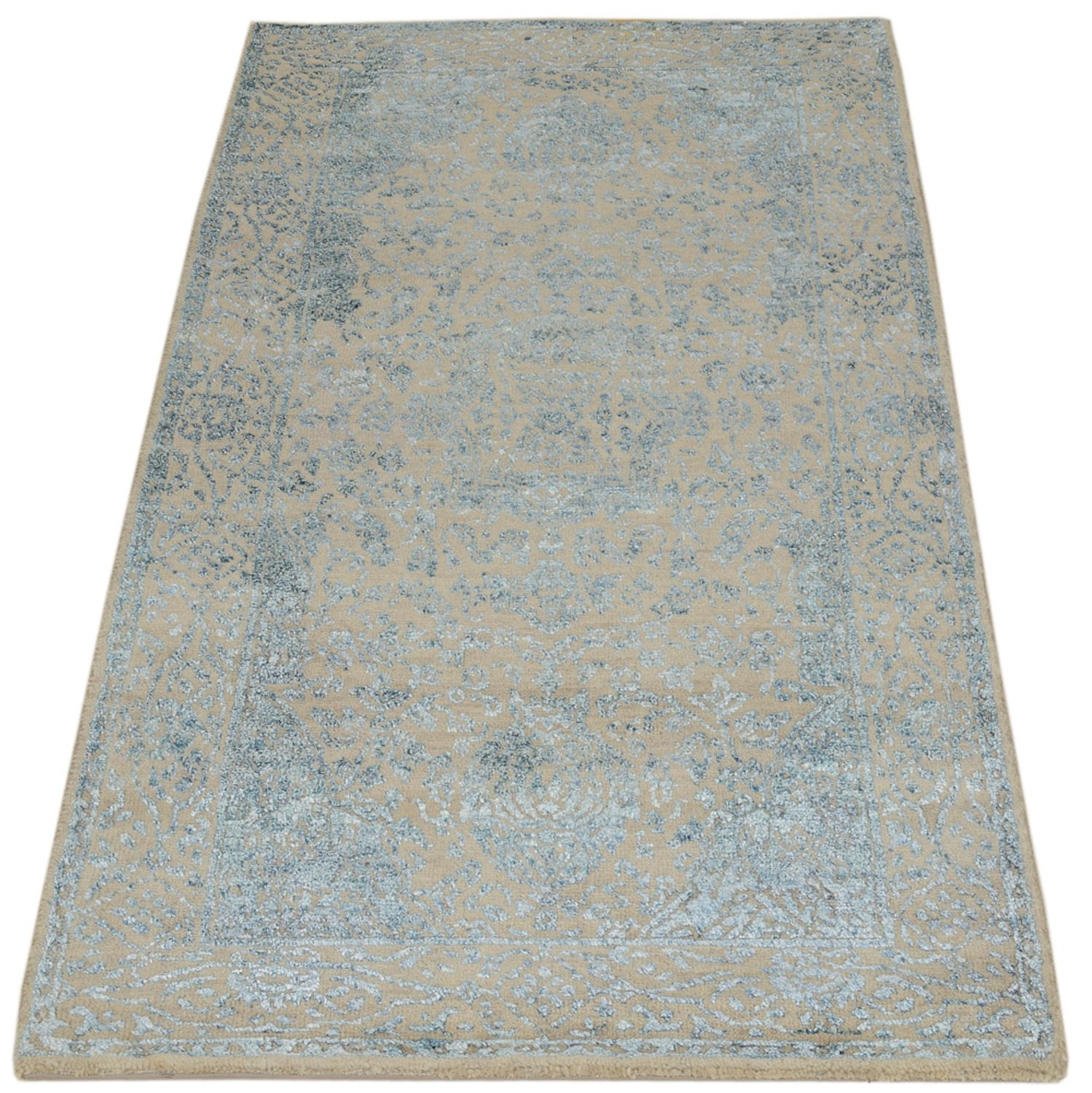 Tapis design - 138 x 74 cm - beige clair