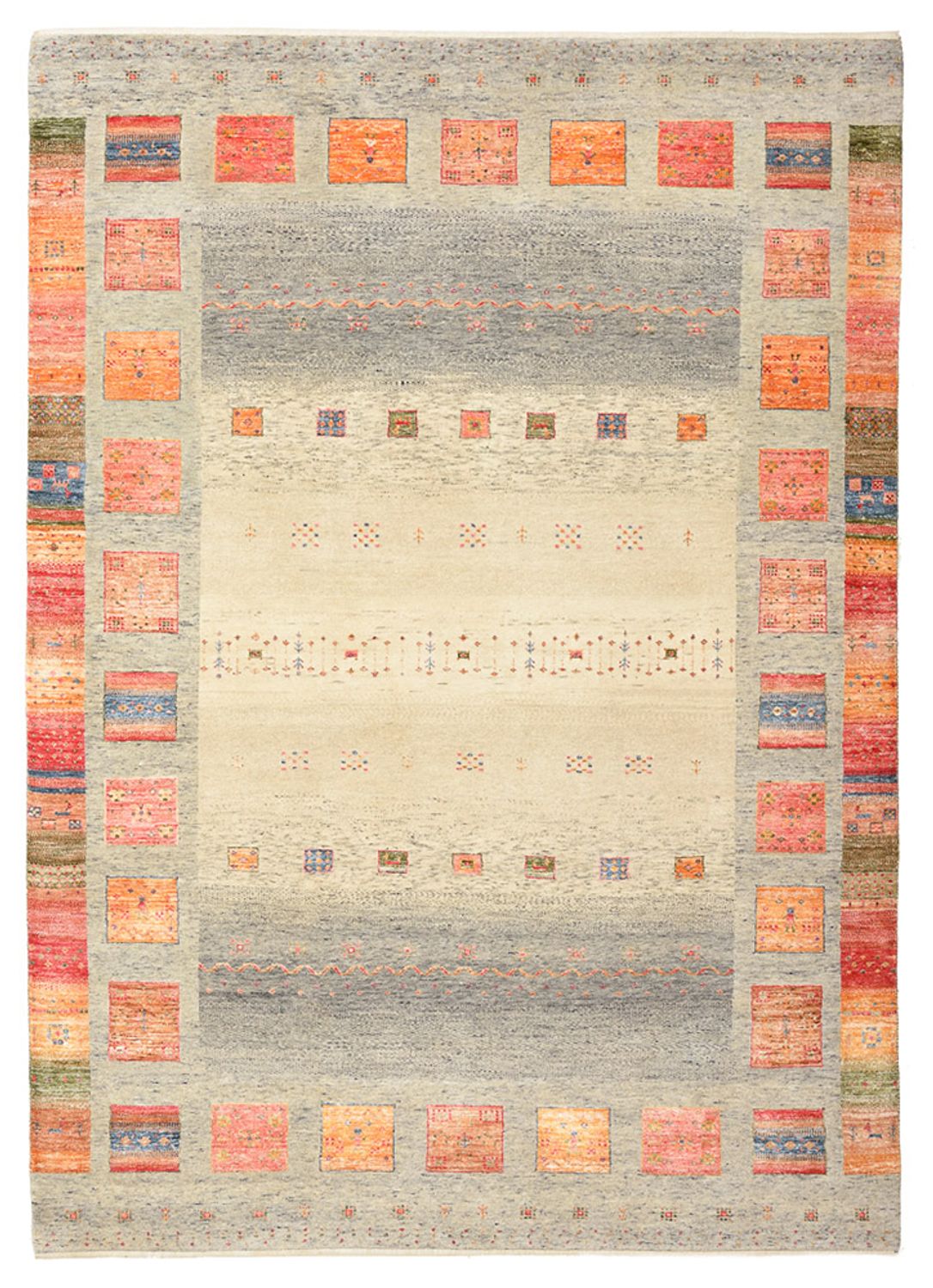 Dywan Gabbeh - Loribaft Indus - 244 x 176 cm - wielokolorowy