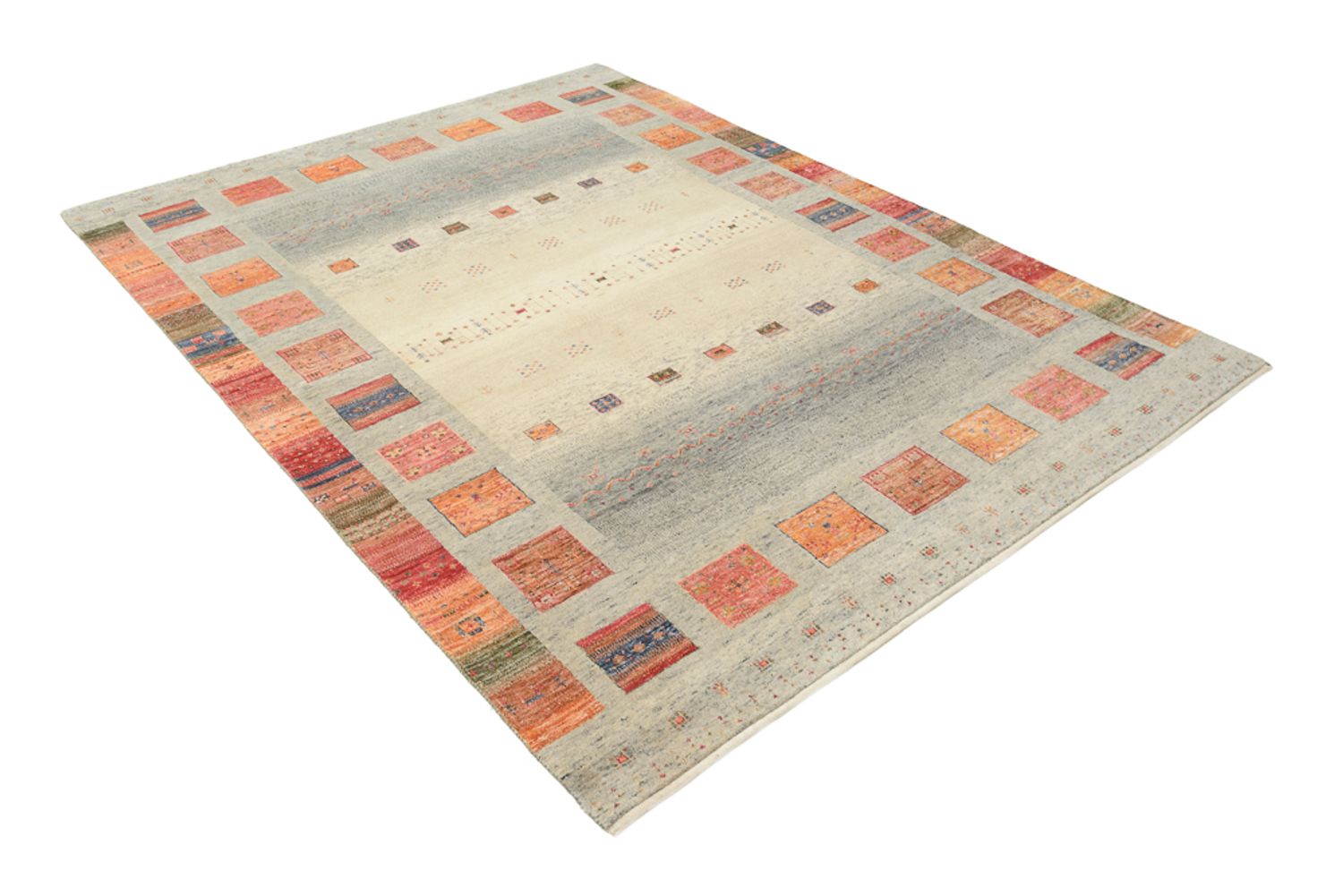 Tapete Gabbeh - Loribaft Indus - 244 x 176 cm - multicolorido