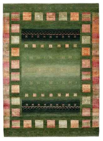 Gabbeh Rug - Loribaft Indus - 239 x 173 cm - green