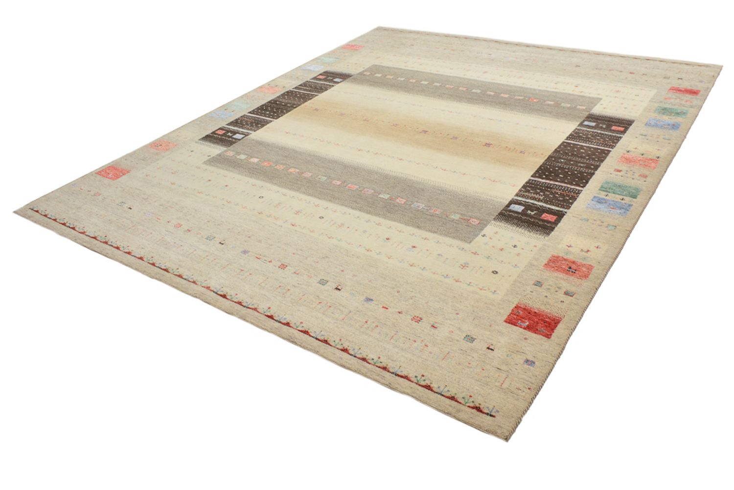 Tappeto Gabbeh - Loribaft Indus - 300 x 253 cm - beige chiaro