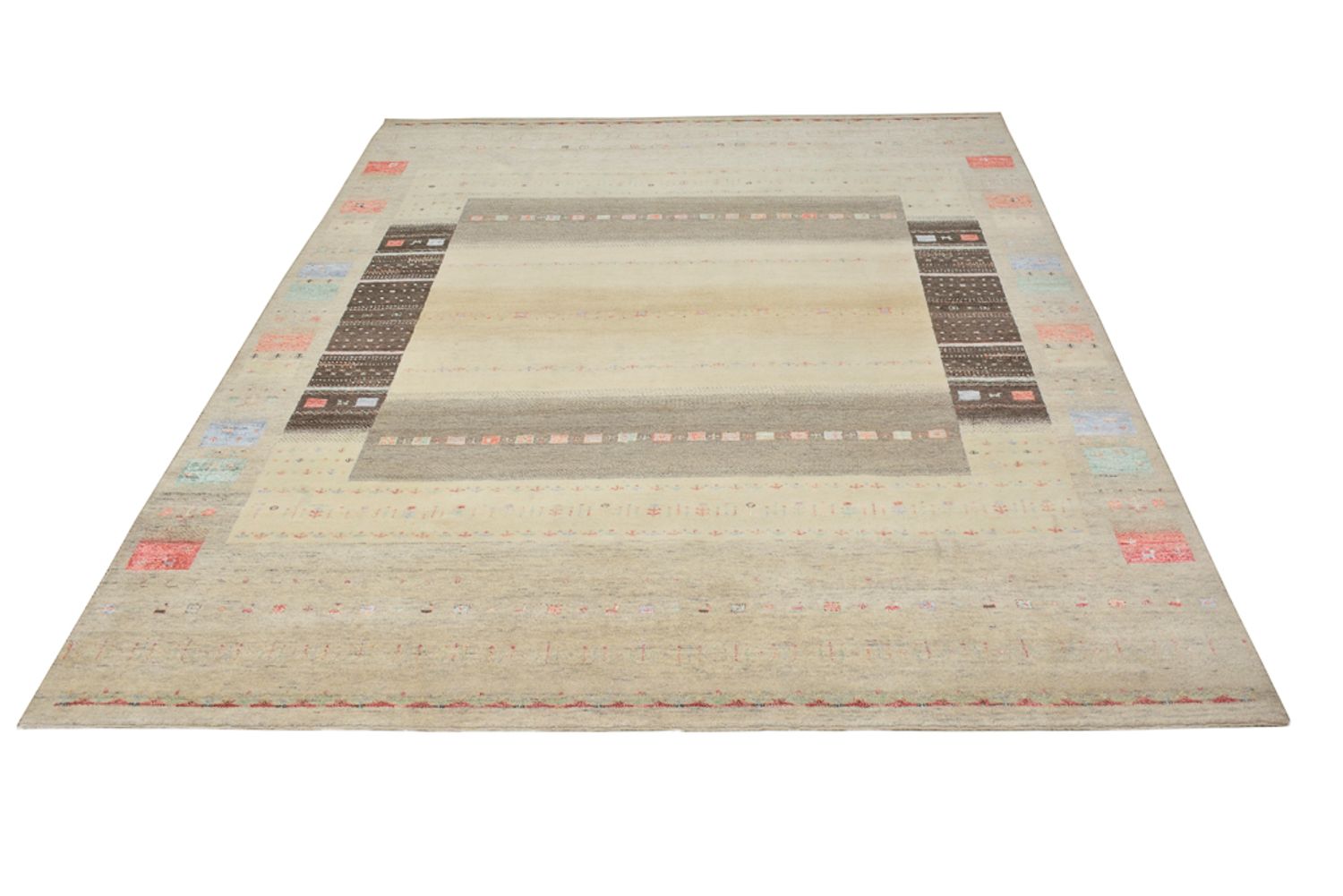 Gabbeh Tapijt - Loribaft Indus - 300 x 253 cm - licht beige