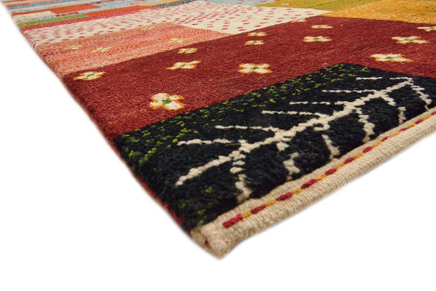 Alfombra Gabbeh - Loribaft Indus - 294 x 247 cm - rojo