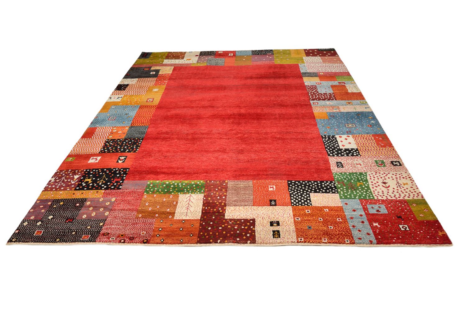 Tapis Gabbeh - Loribaft Indus - 294 x 247 cm - rouge