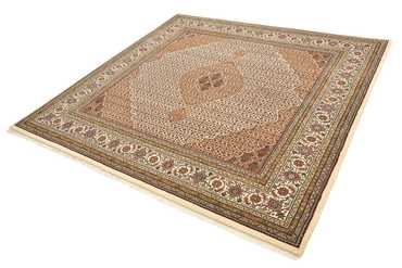 Orientteppich - Täbriz quadratisch  - 203 x 201 cm - dunkelbeige